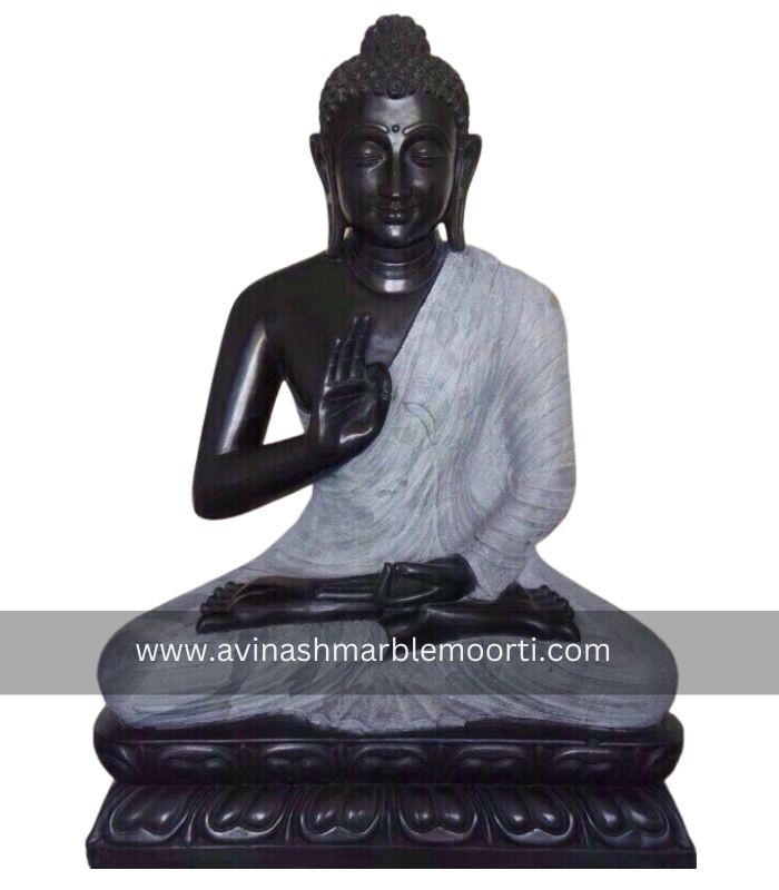 Black Marble Buddha Statue