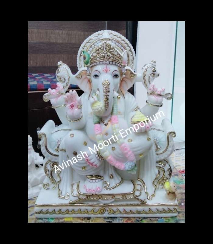 White Marble Ganesha Moorti