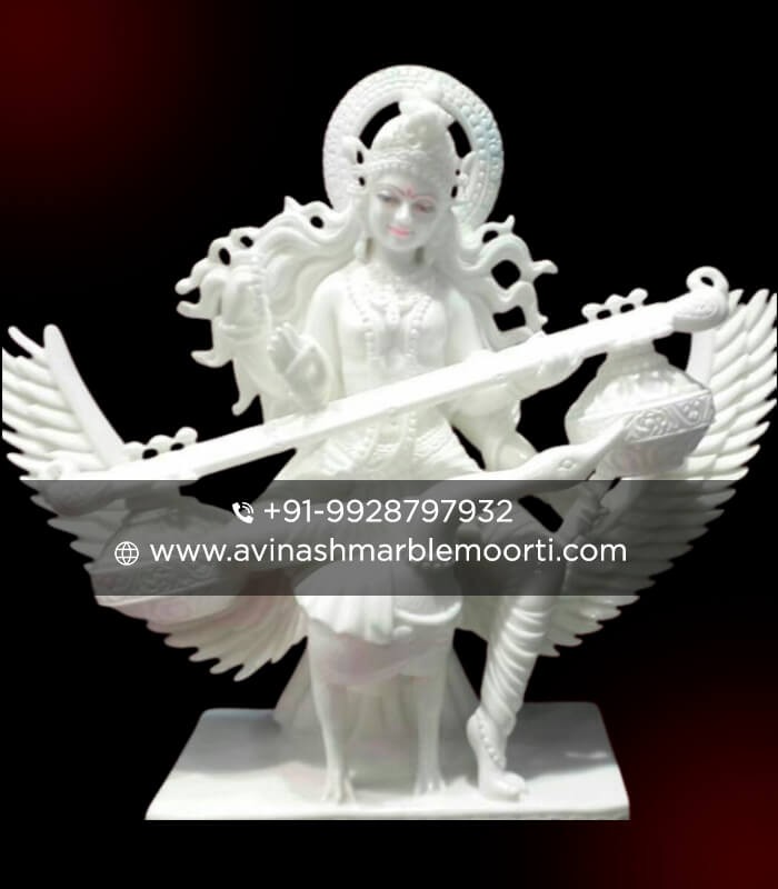 Marble Saraswati Maa Statue