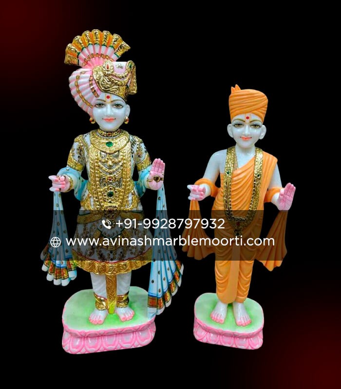 Marble Swaminarayan & Gunatitanand Swami Statue