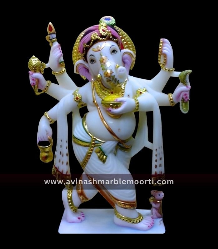 White Marble Ganpati Idol