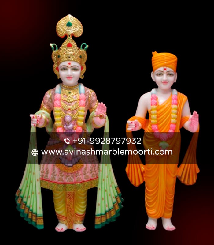 Marble Pair of Akshar Purushottam and Gunitanand Swami