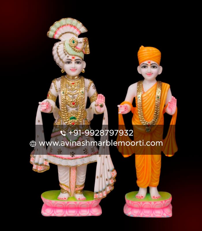 Polished Marble Swaminarayan Statue