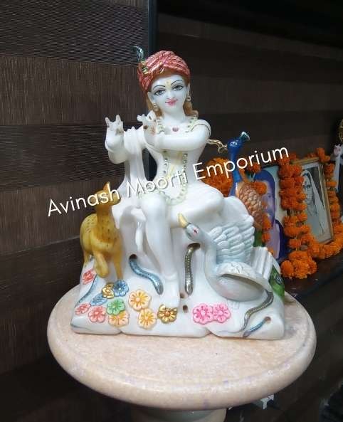Marble Lord Krishna Statue