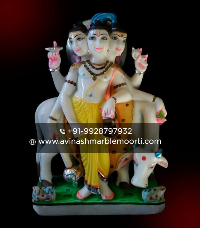 Marble Standing Dattatreya Idol