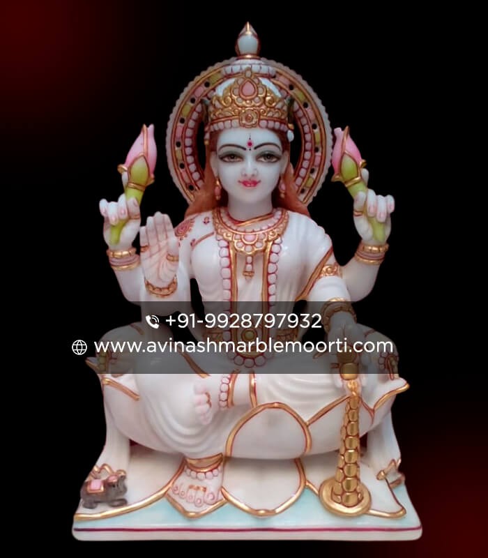 Multicolor Maa Laxmi Marble Statue