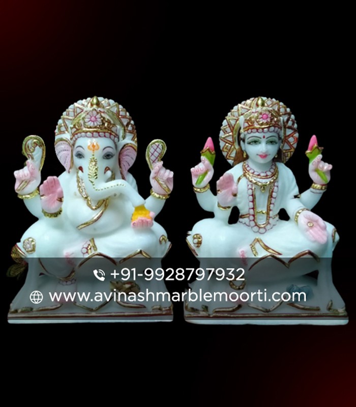 Marble Laxmi Ganesha Statue