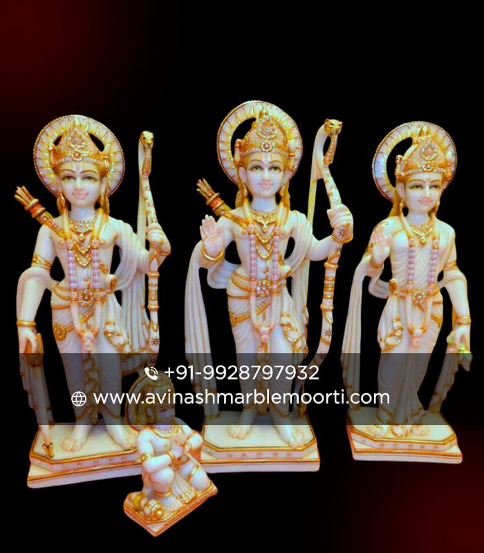 Standing Marble Ram Darbar Statue