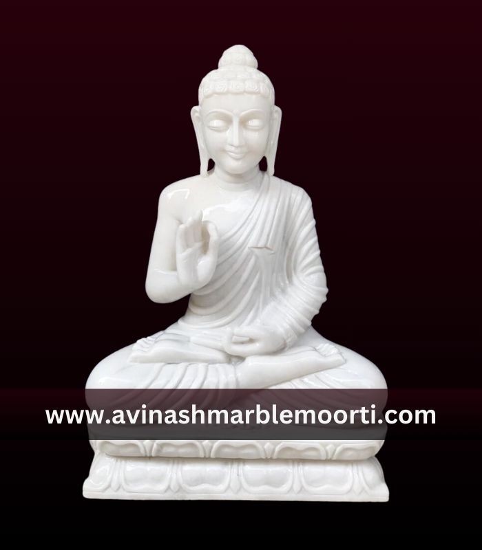 Ashirwad Mudra Buddha Marble Murti
