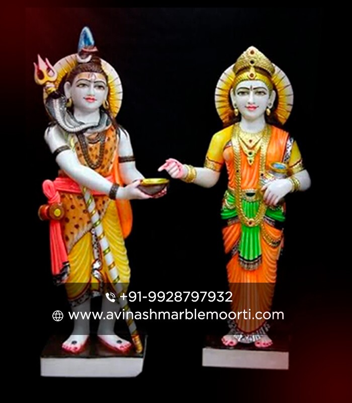 Marble Shiva Parvati Statue
